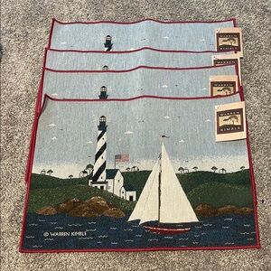 Lighthouse and Sailboat Placemats Set